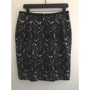 Talbot's size 10 Black  print skirt lined